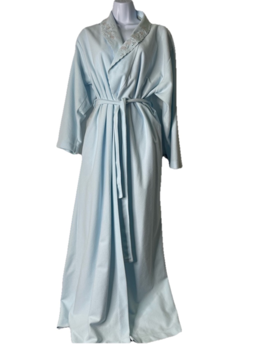 Vintage 1970s Shadowline Opacitrique Long Robe Blue S Barbiecore